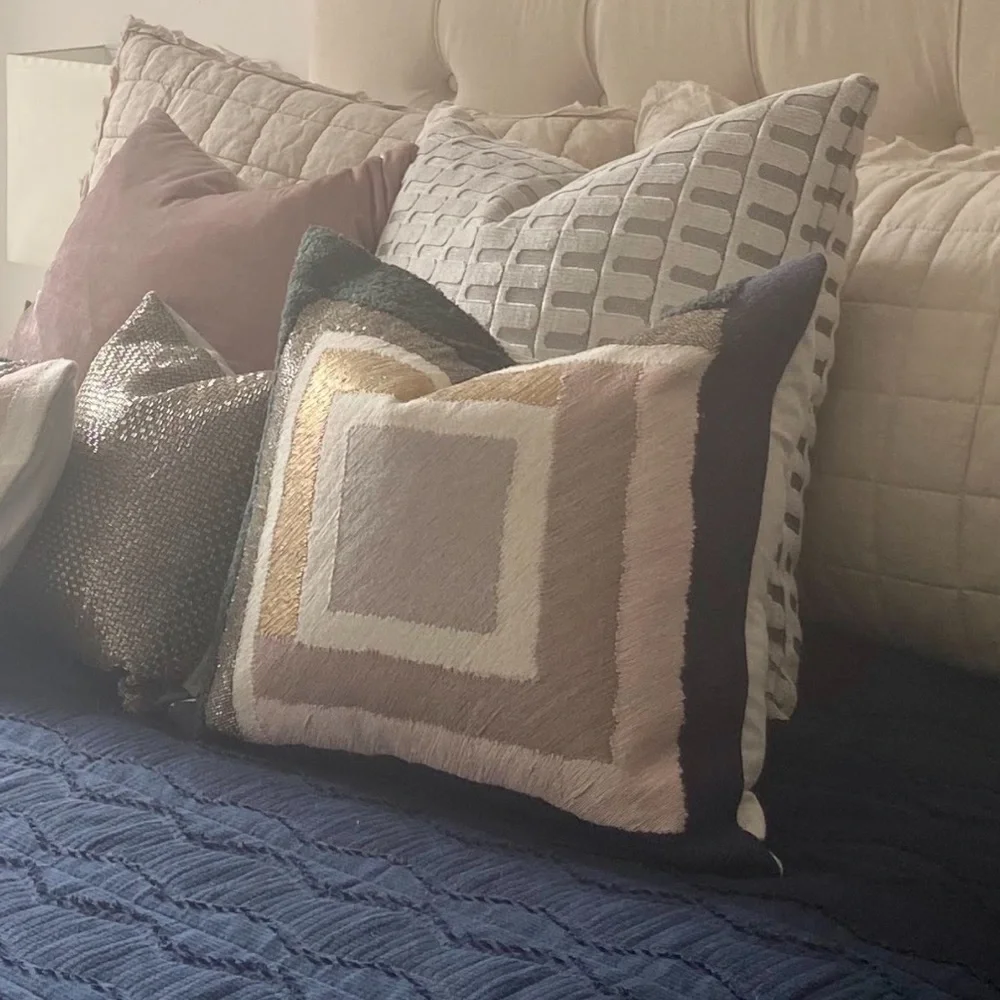 West Elm Beaded Metallic Pillow cover 20x20